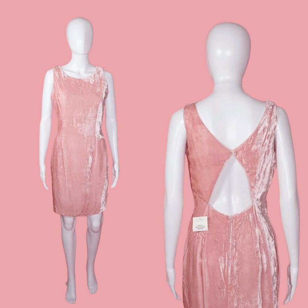 1990s-Y2K Jessica McClintock GUNNE SAX Crushed Velvet Dress W/Cut Out. SM. AS IS